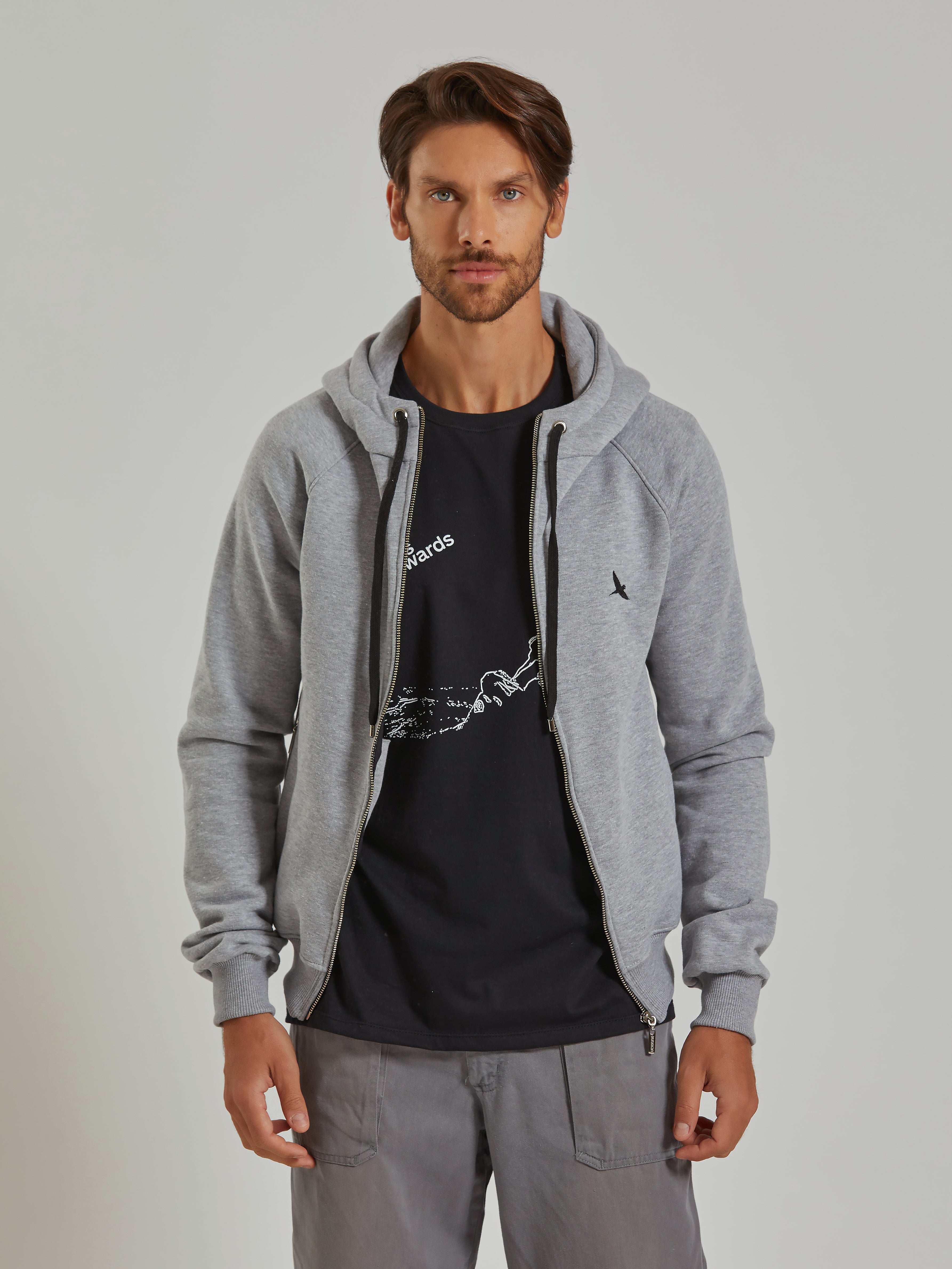 Aiuruocan Brand Men's Grey Hoodie