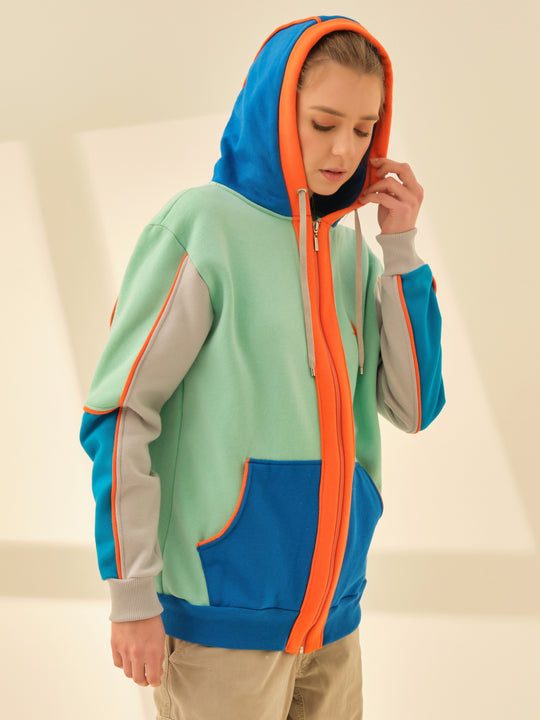 Aiuruocan Colors Light Green Blue Women's Hoodie