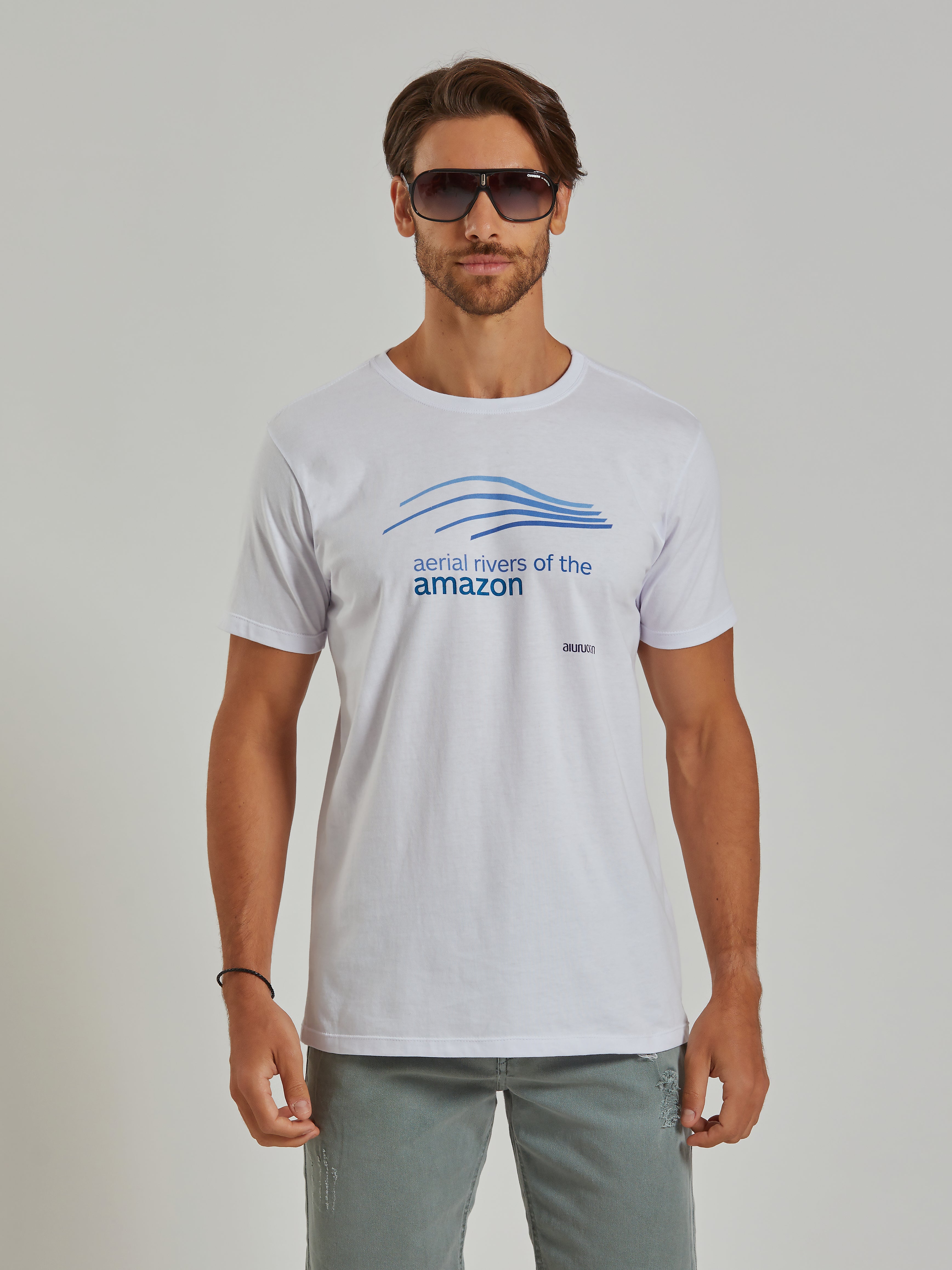 Aerial Rivers of the Amazon Men's White T-Shirt Aiuruocan