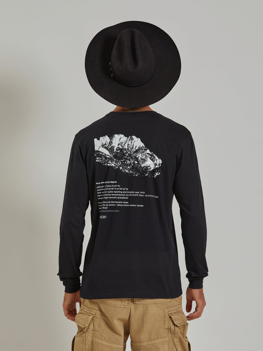 Agulhas Negras Long Sleeve Black T-Shirt Aiuruocan