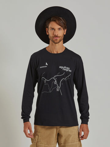 Agulhas Negras Long Sleeve Black T-Shirt