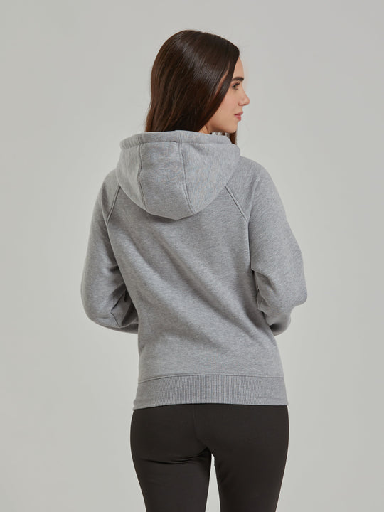 Aiuruocan Brand Women's Grey Red Hoodie Aiuruocan