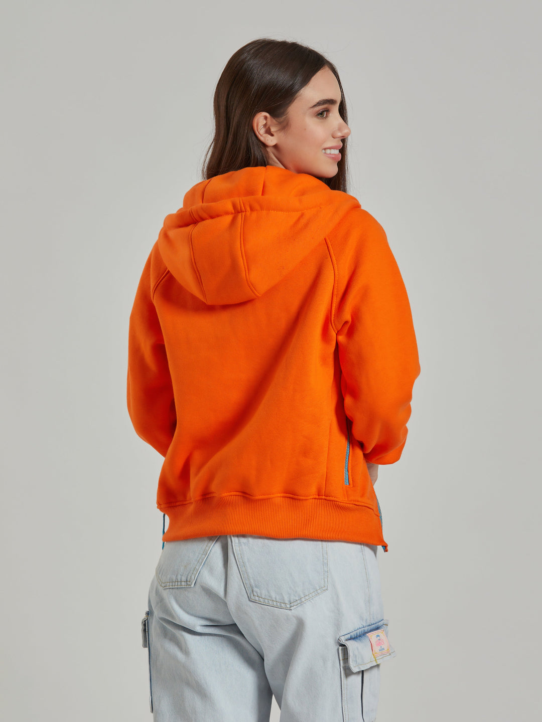 Aiuruocan Brand Women's Orange Hoodie Aiuruocan