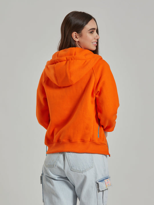 Aiuruocan Brand Women's Orange Hoodie Aiuruocan