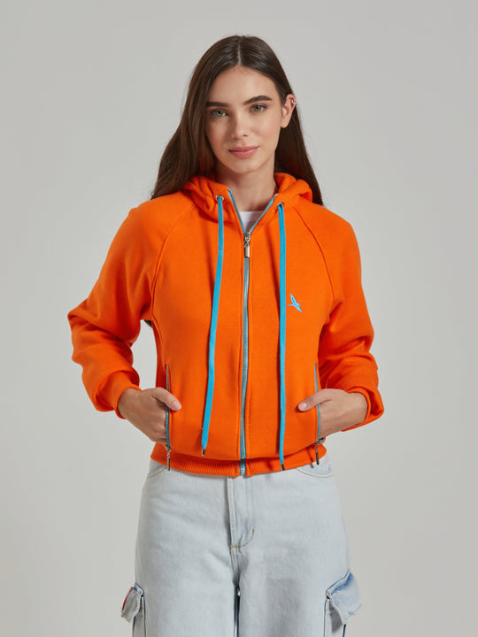 Aiuruocan Brand Women's Orange Hoodie Aiuruocan