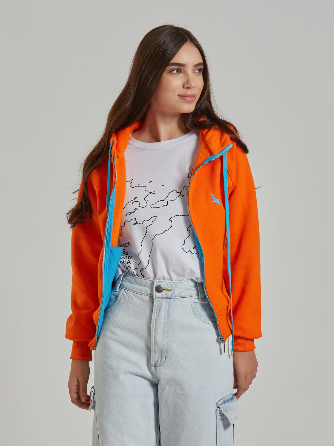 Aiuruocan Brand Women's Orange Hoodie Aiuruocan