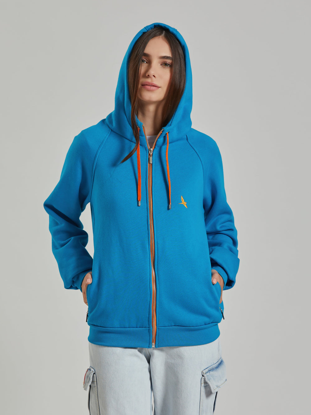 Aiuruocan Brand Women's Turquoise Hoodie Aiuruocan