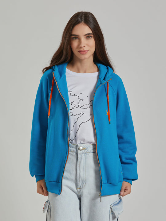 Aiuruocan Brand Women's Turquoise Hoodie Aiuruocan