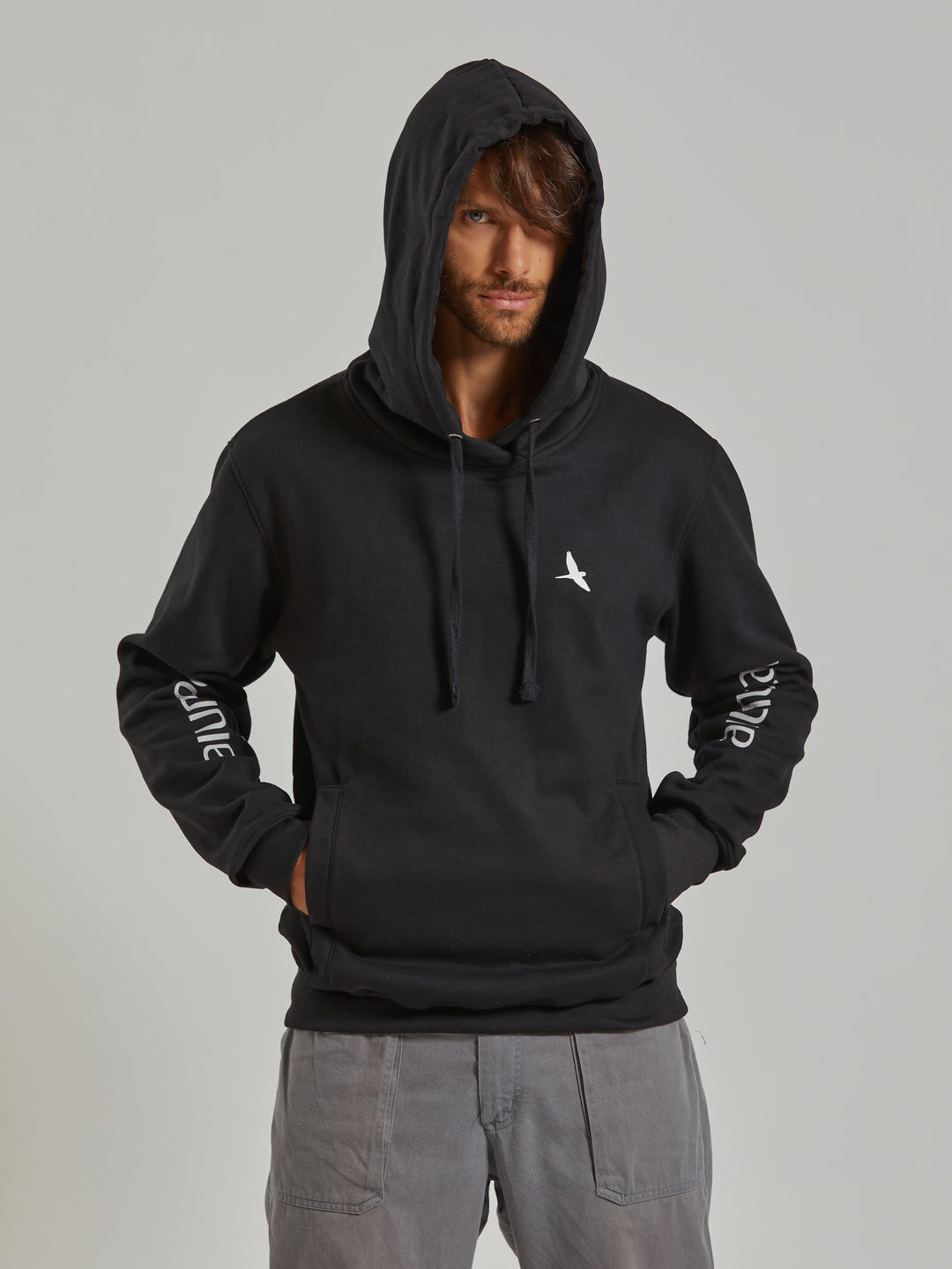 Aiuruocan Men's Black Hoodie Aiuruocan