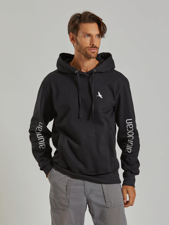 Aiuruocan Men's Black Hoodie Aiuruocan