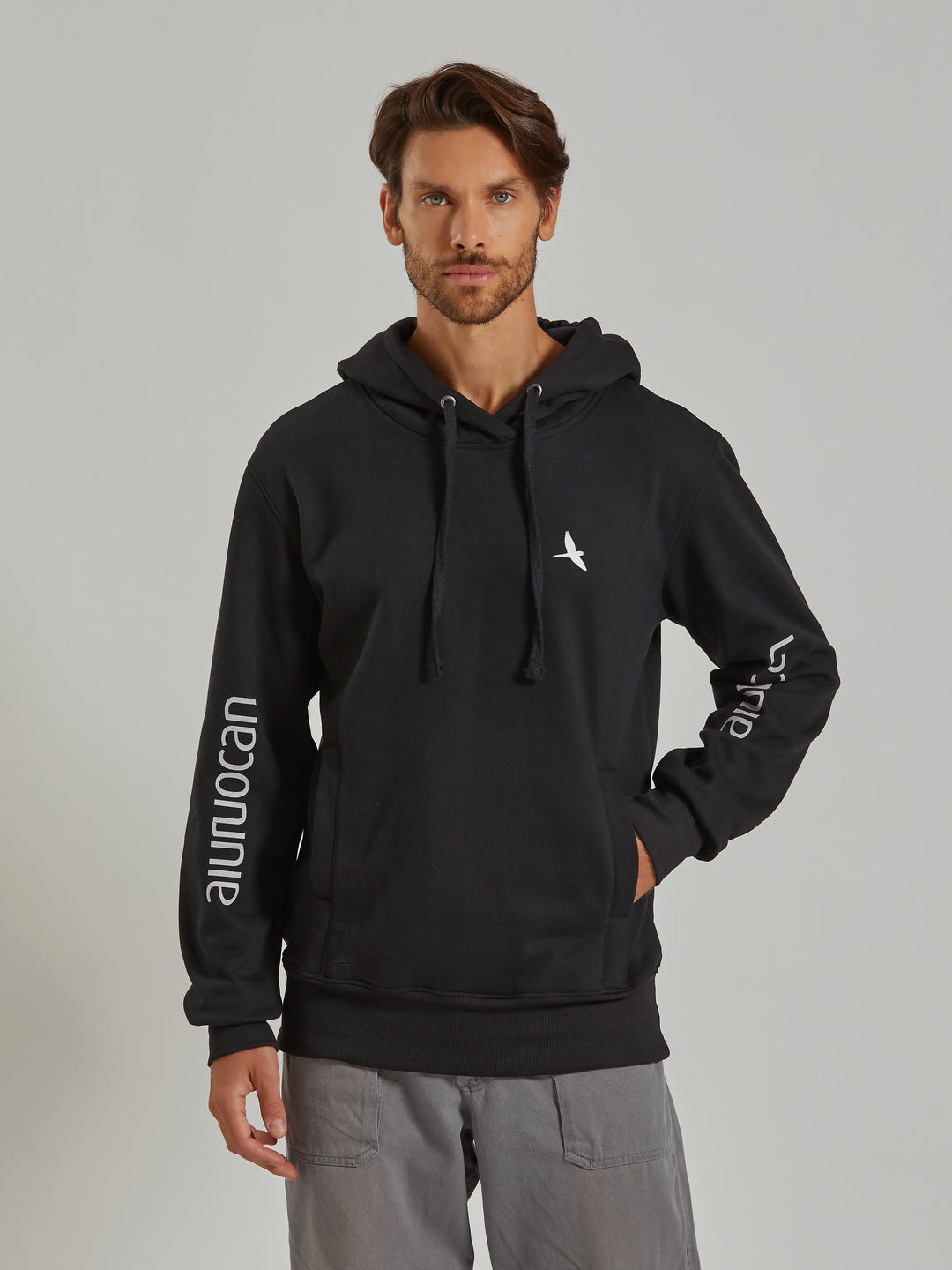 Aiuruocan Men's Black Hoodie Aiuruocan