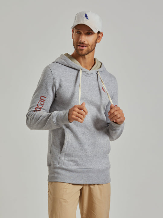 Aiuruocan Red Brand Grey Men's Hoodie Aiuruocan