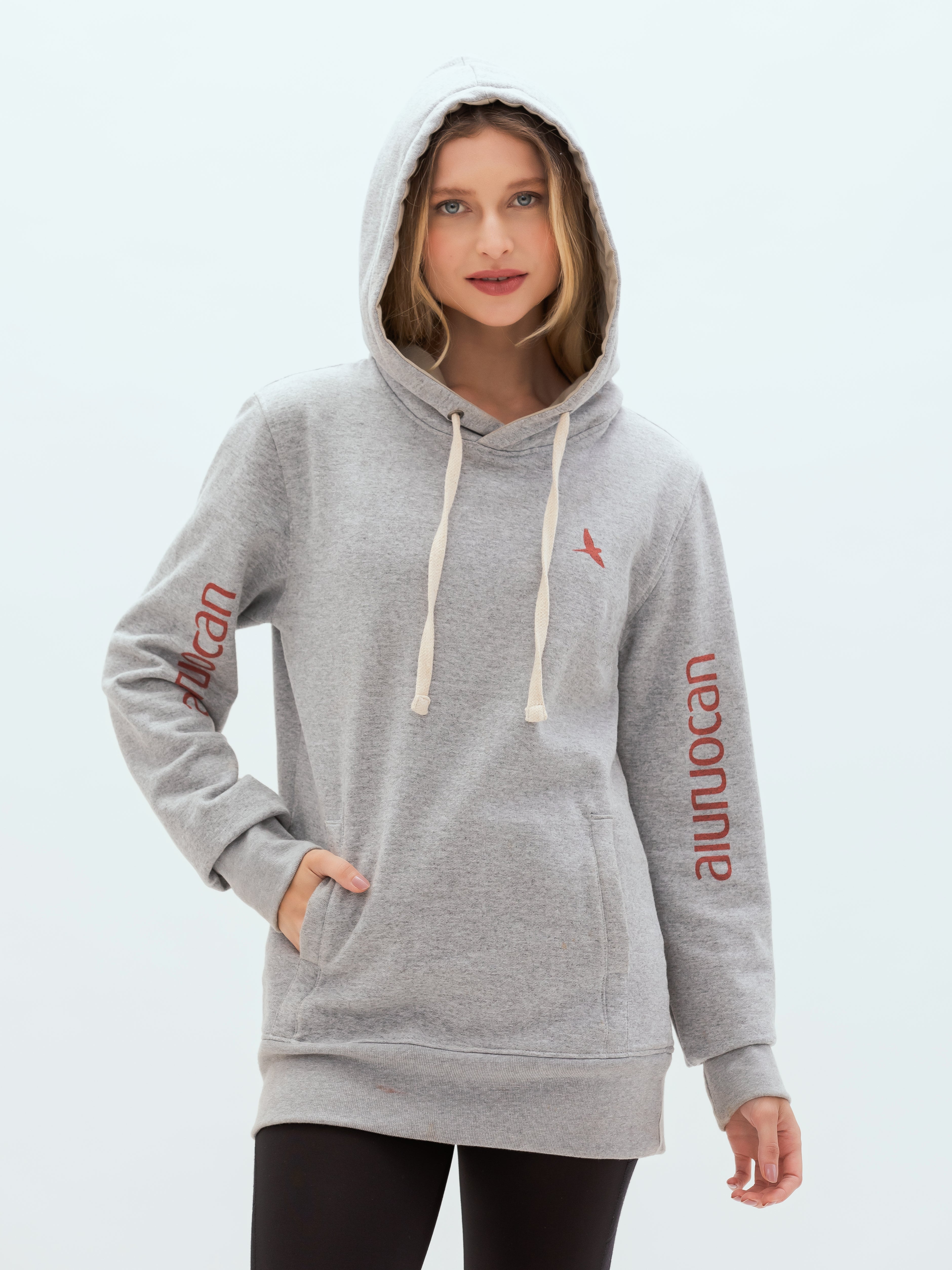 Aiuruocan Red Brand Grey Women's Hoodie Aiuruocan