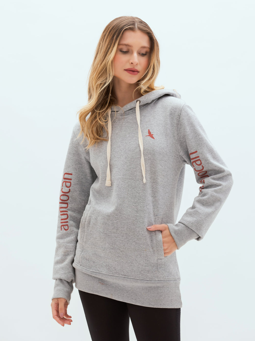 Aiuruocan Red Brand Grey Women's Hoodie Aiuruocan