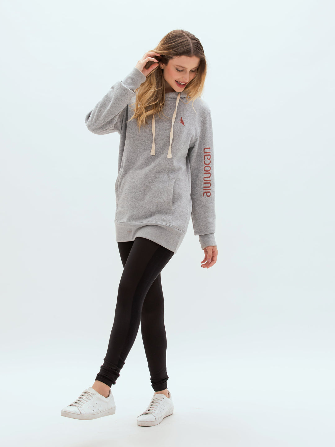 Aiuruocan Red Brand Grey Women's Hoodie Aiuruocan