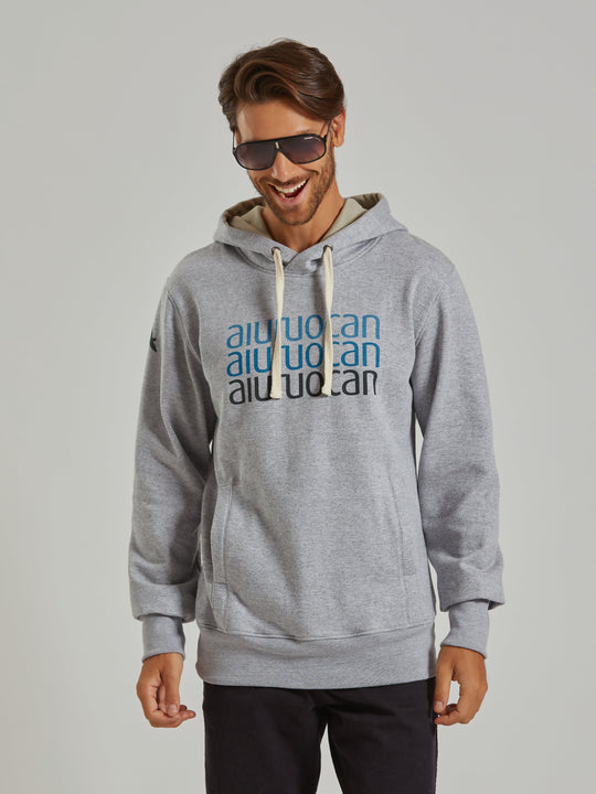 Aiuruocan Triple Brand Grey Men's Hoodie Aiuruocan