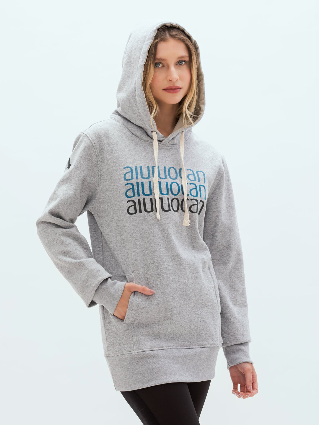 Aiuruocan Triple Brand Grey Women's Hoodie Aiuruocan