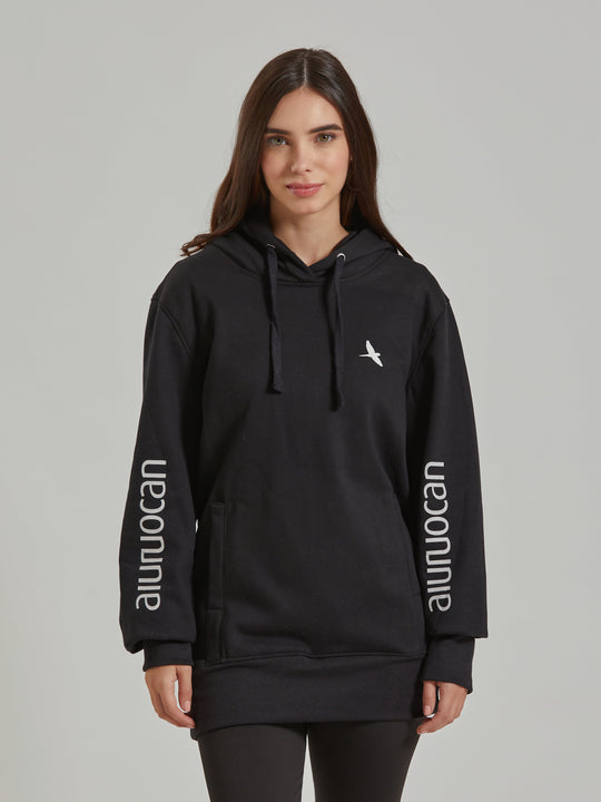 Aiuruocan  Women's Black Hoodie Aiuruocan