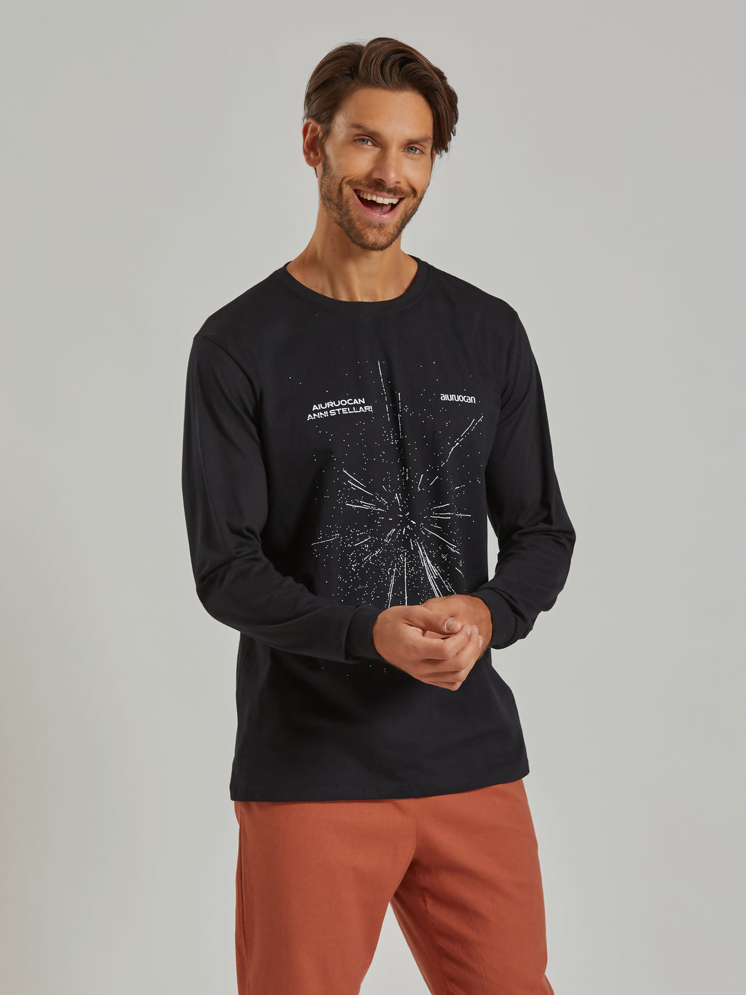 Anni Stellari Big Bang Long Sleeve Men's T-Shirt Aiuruocan