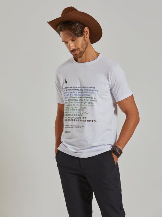 Aristotle Nature Men's White T-Shirt Aiuruocan