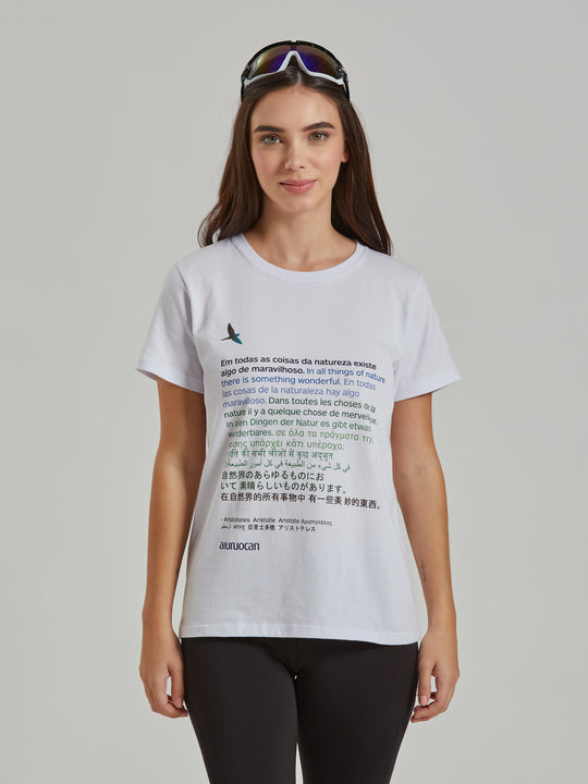 Aristotle Nature Women's White T-Shirt Aiuruocan