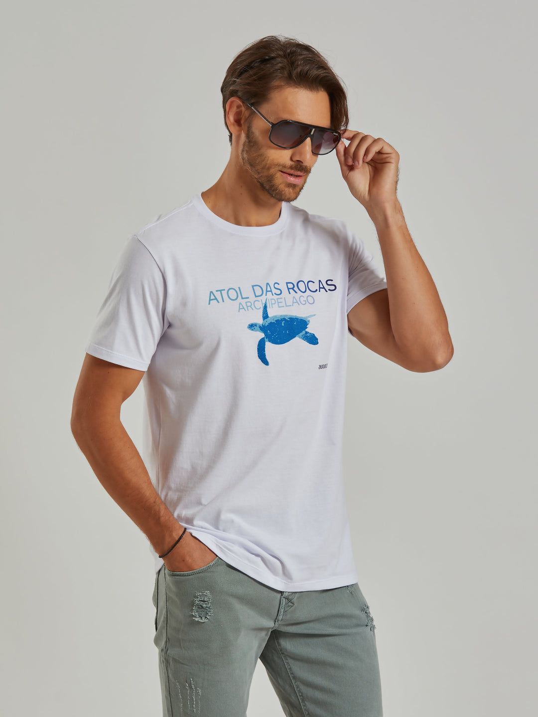 Atol das Rocas Men's White T-Shirt Aiuruocan