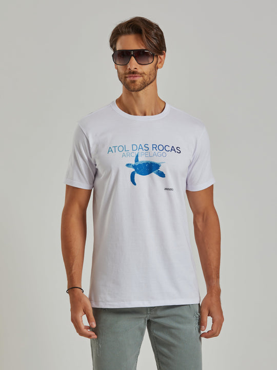 Atol das Rocas Men's White T-Shirt Aiuruocan