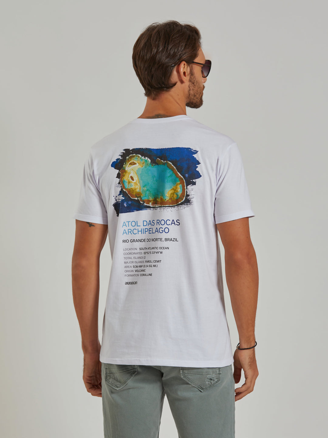 Atol das Rocas Men's White T-Shirt Aiuruocan