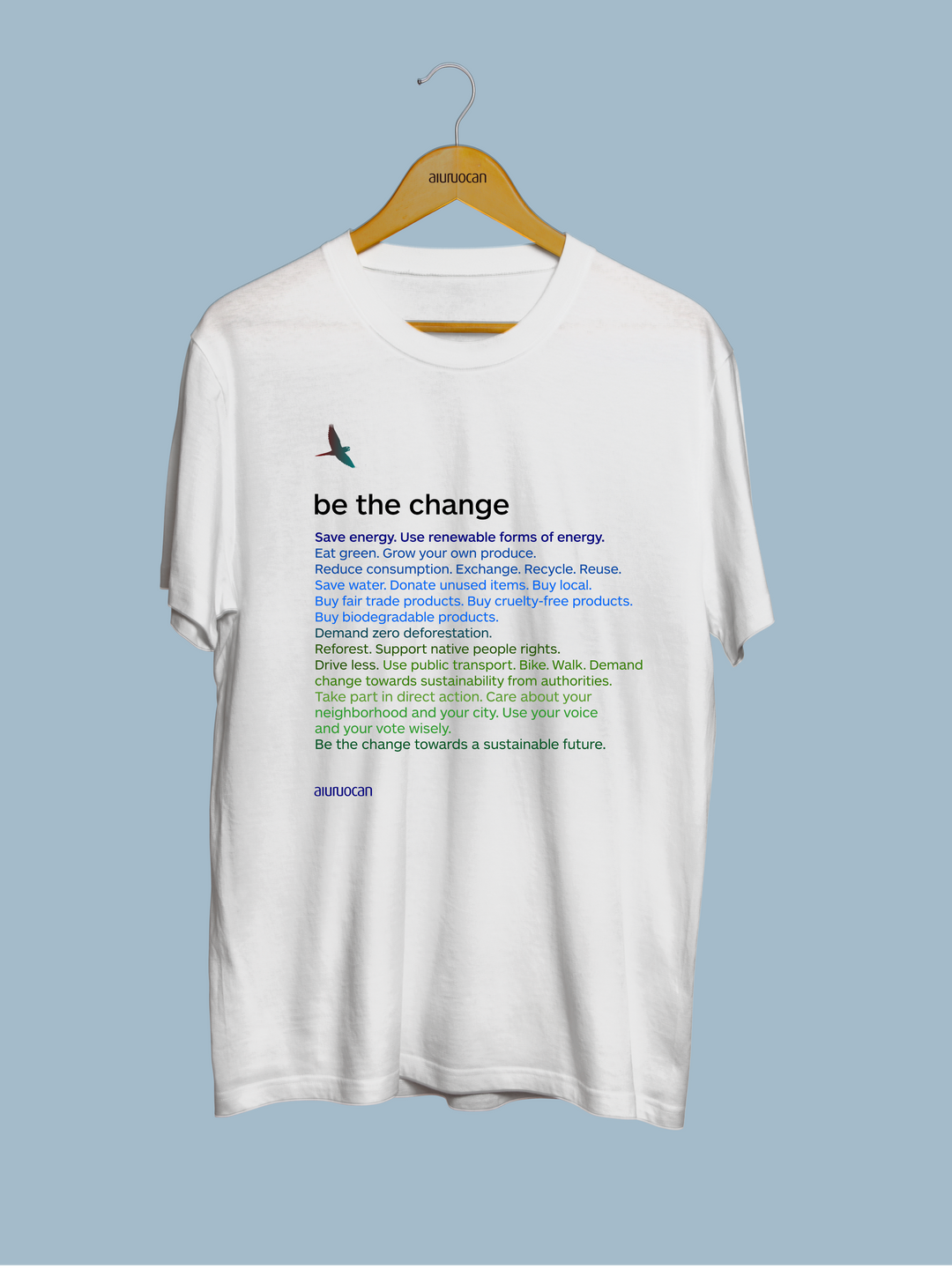 Be the Change Men's White T-Shirt Aiuruocan