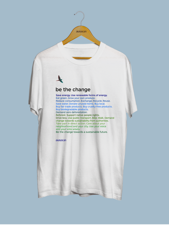 Be the Change Men's White T-Shirt Aiuruocan