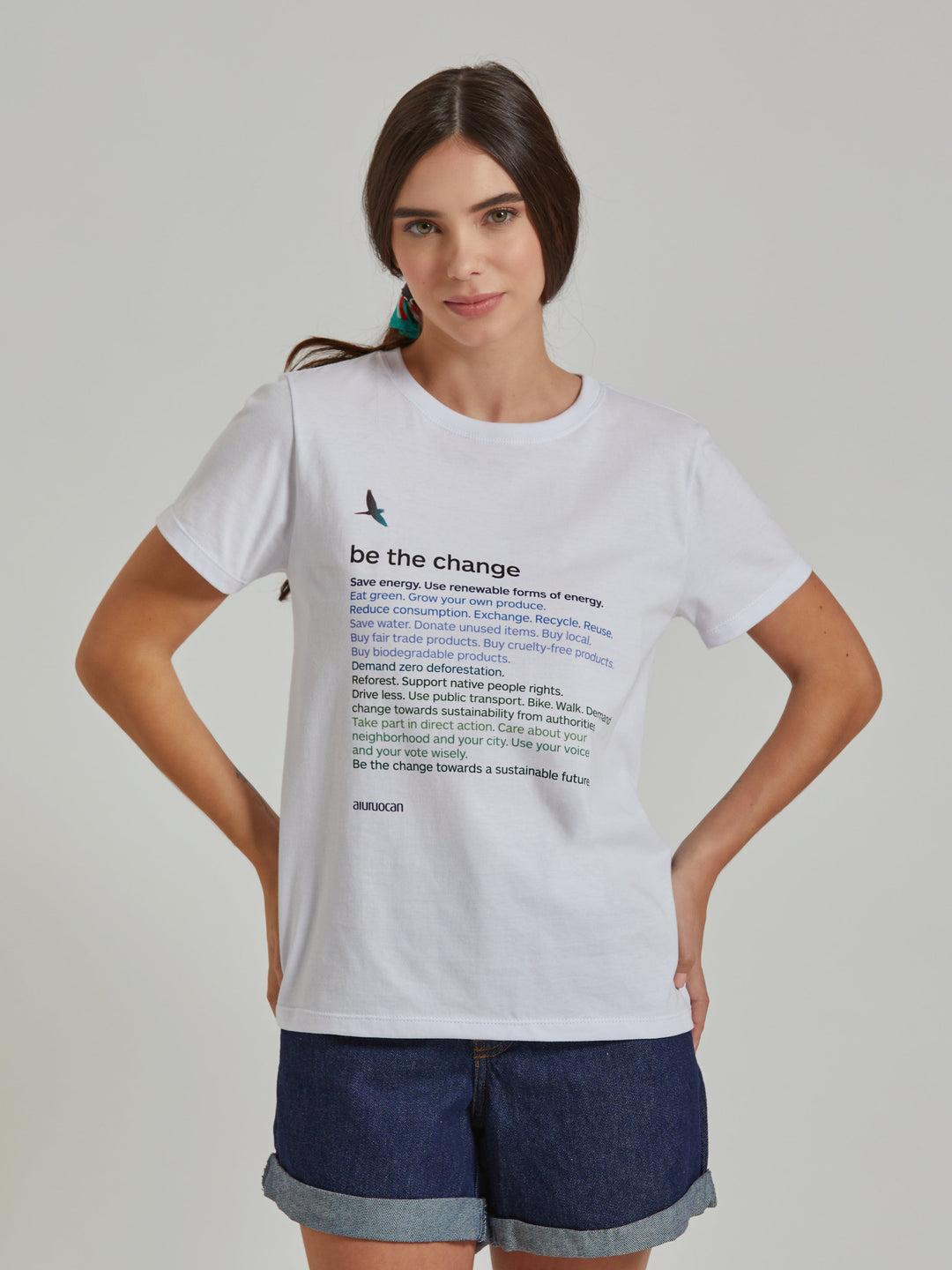 Be the Change Women's White T-Shirt Aiuruocan