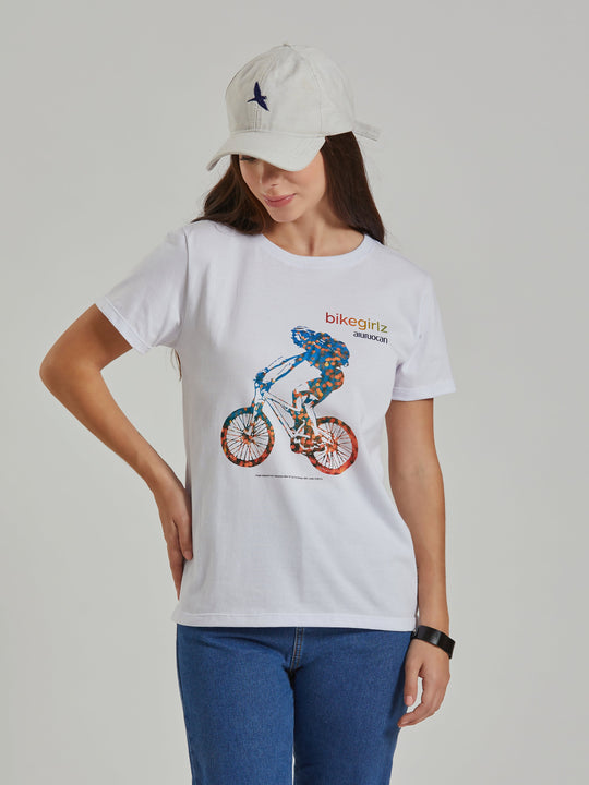 Bikegirlz Women's White T-Shirt Aiuruocan