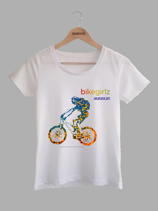 Bikegirlz Women's White T-Shirt Aiuruocan