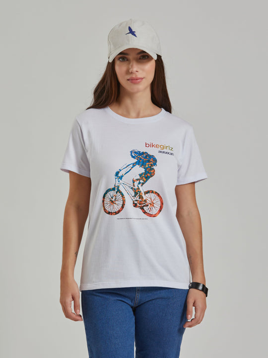 Bikegirlz Women's White T-Shirt Aiuruocan