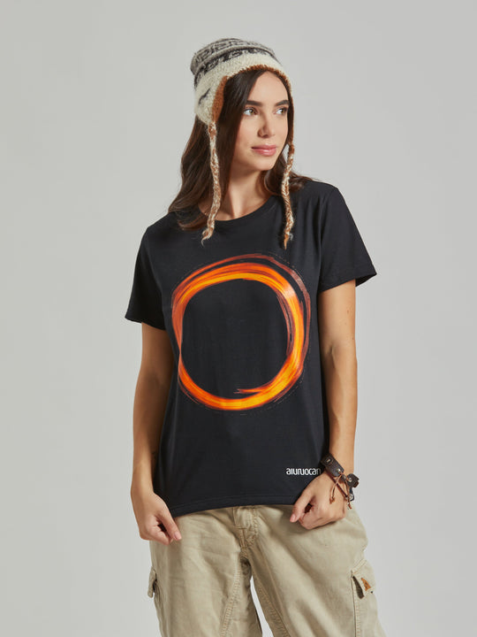 Circle Women´s Black T-Shirt Aiuruocan