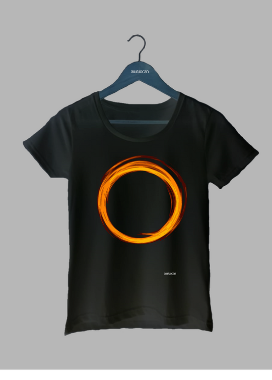 Circle Women´s Black T-Shirt Aiuruocan