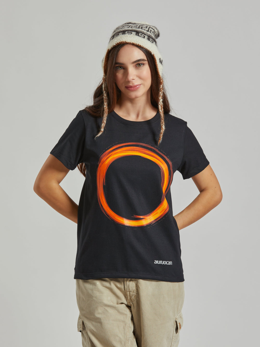 Circle Women´s Black T-Shirt Aiuruocan