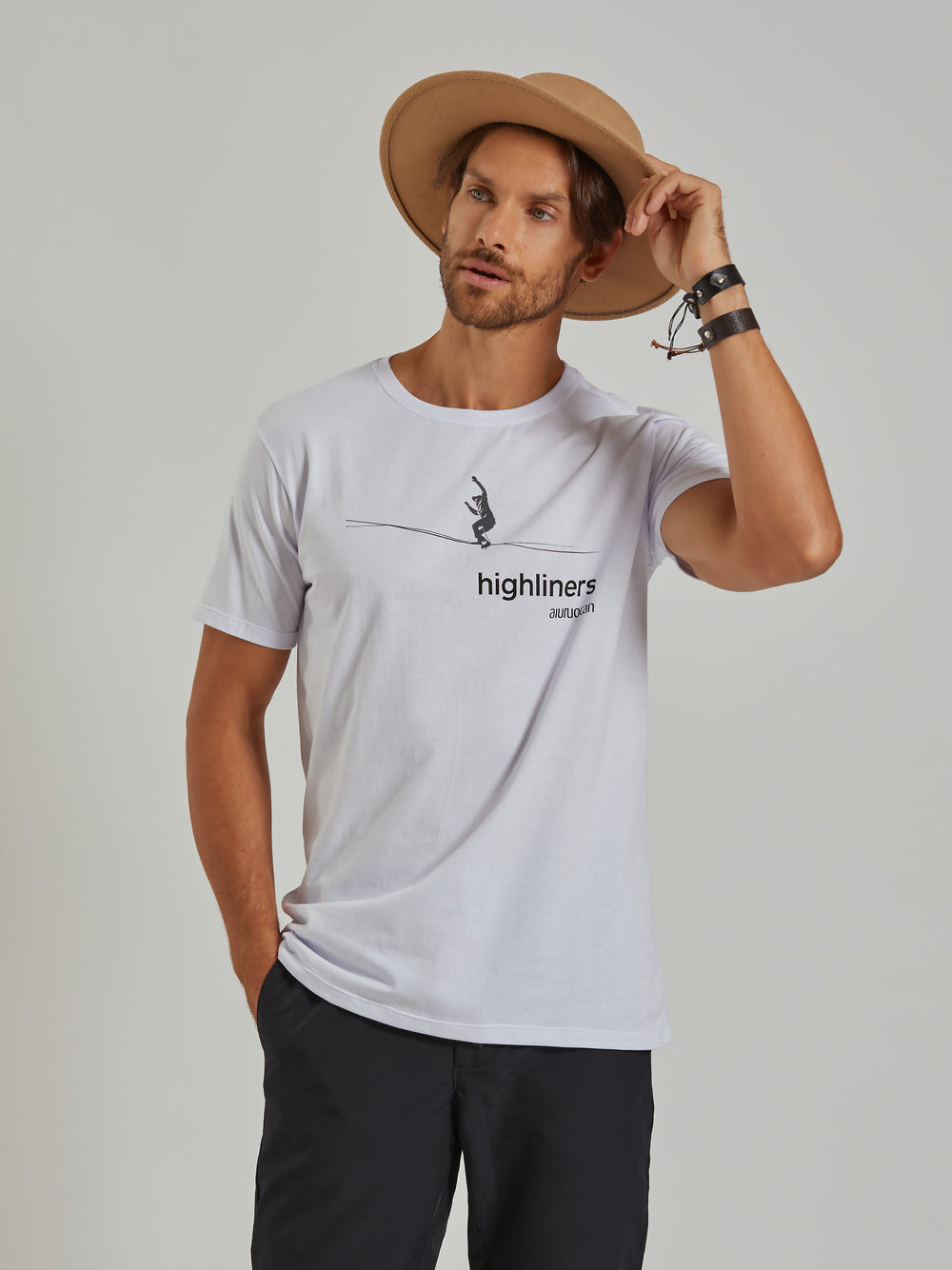 Highliners Men's White T-Shirt Aiuruocan