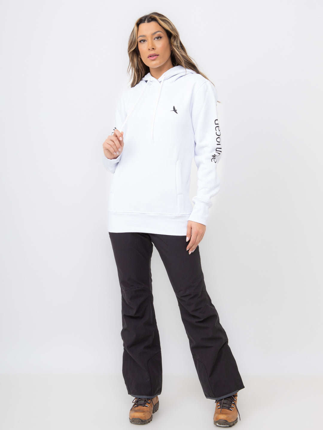 Aiuruocan Black Brand Women's White Hoodie