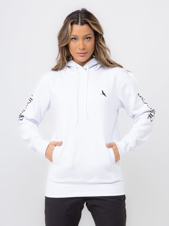 Aiuruocan Black Brand Women's White Hoodie