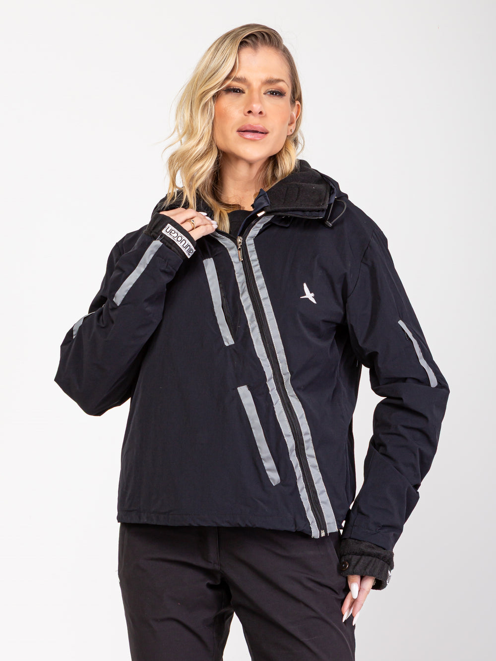 Aiur Women's Black Windbreaker
