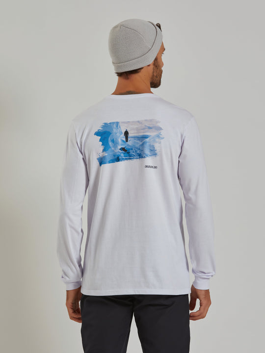 Icetrekkers Men's Long Sleeve White T-Shirt Aiuruocan