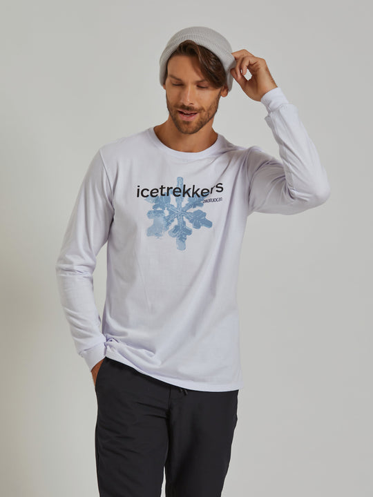 Icetrekkers Men's Long Sleeve White T-Shirt Aiuruocan