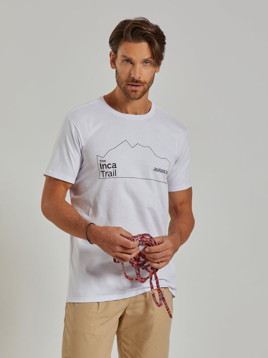 Inca Trail Men's White T-Shirt Aiuruocan