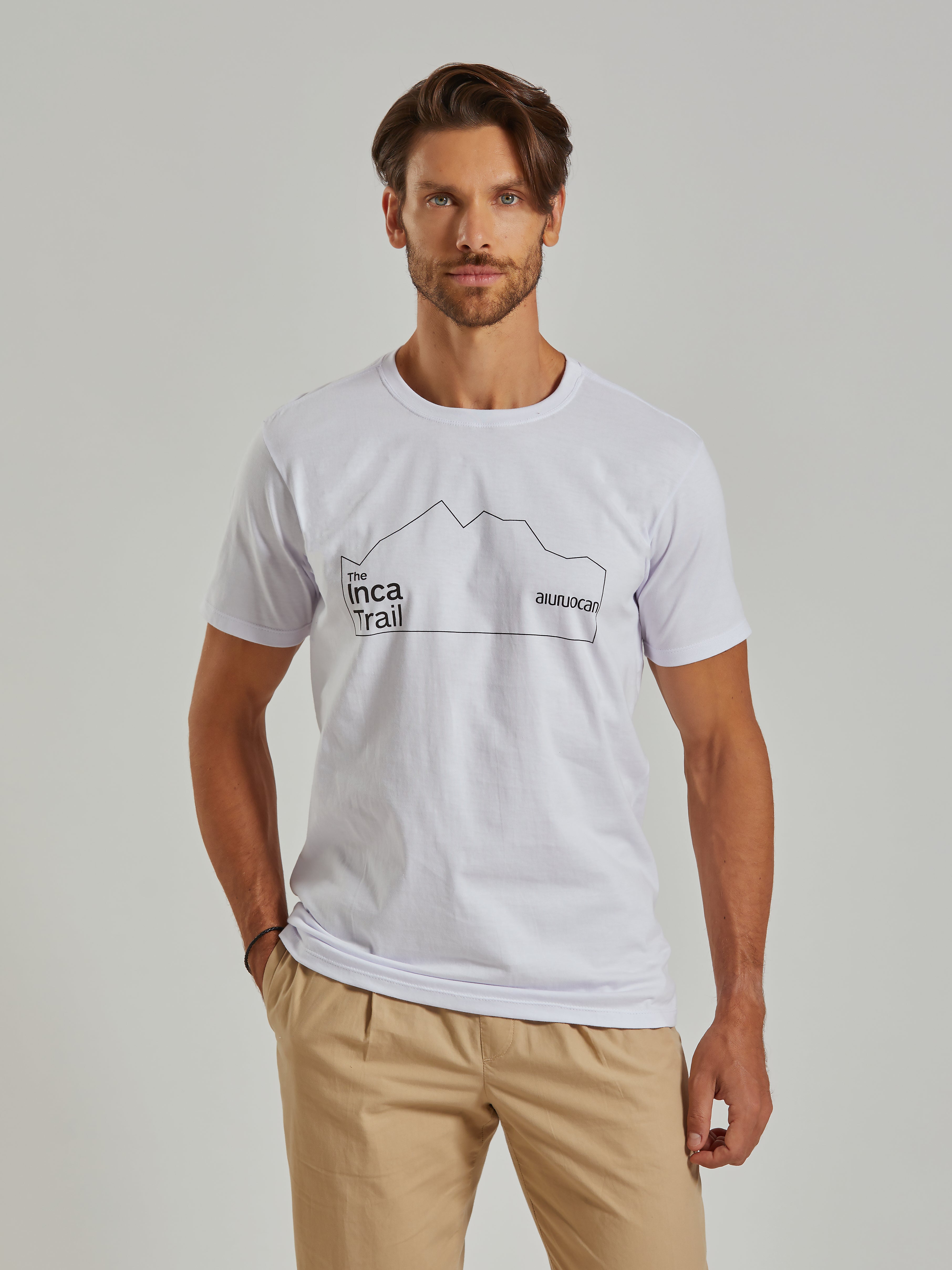 Inca Trail Men's White T-Shirt Aiuruocan