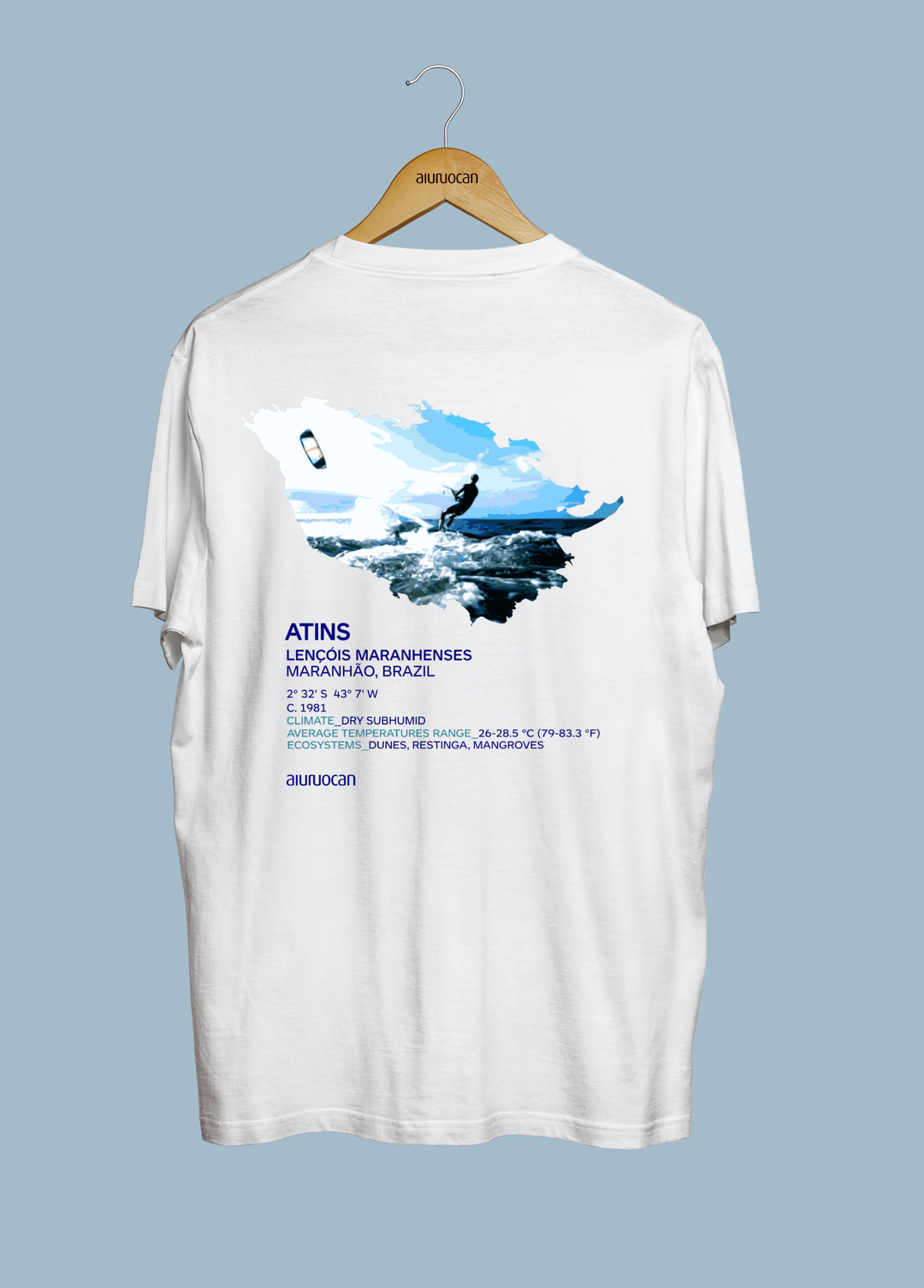 Kitesurfing Atins Men's White T-Shirt Aiuruocan