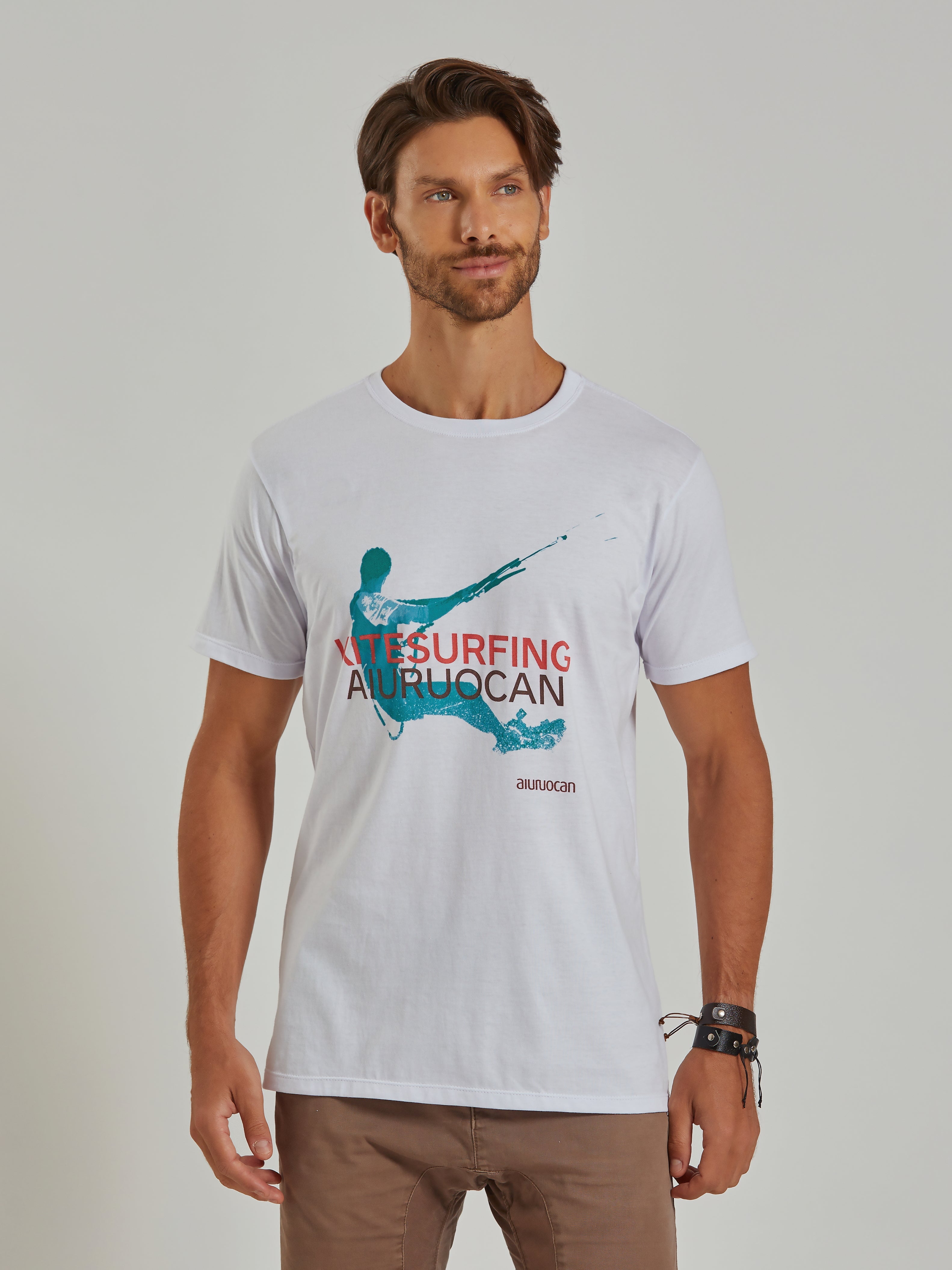 Kitesurfing Men's White T-Shirt Aiuruocan