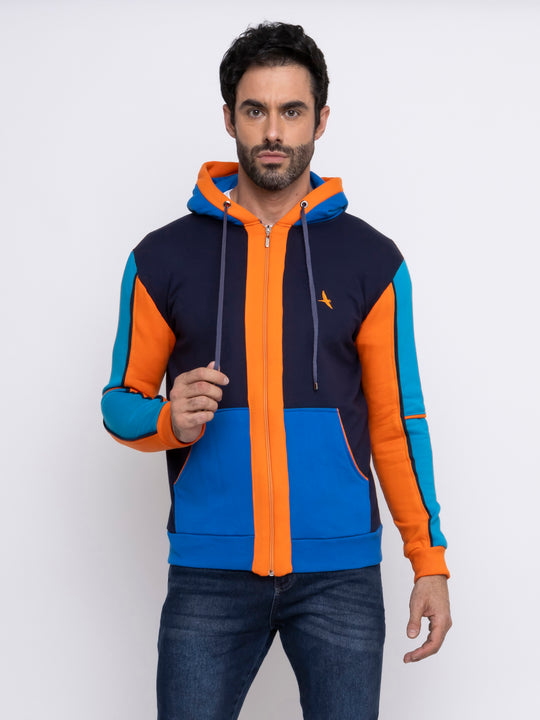 Aiuruocan Colors Navy Blue Orange Men's Hoodie