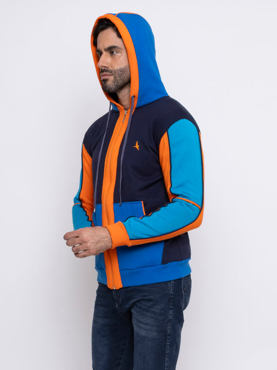 Aiuruocan Colors Navy Blue Orange Men's Hoodie