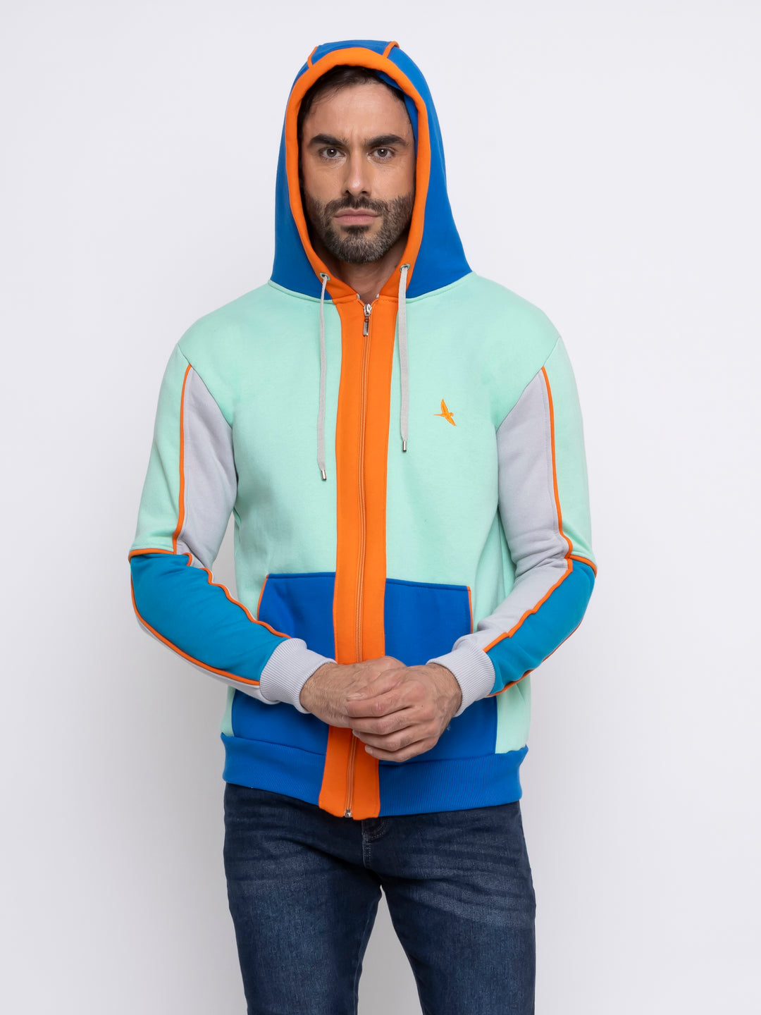 Aiuruocan Colors Light Green Blue Men's Hoodie